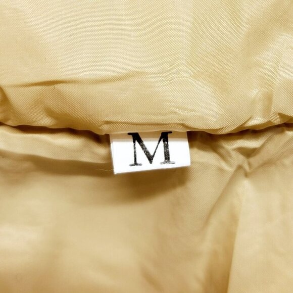 Womens Beige Puffer Vest With Zipper  Adjustable Drawstrings Size M Lightweight - Picture 2 of 10